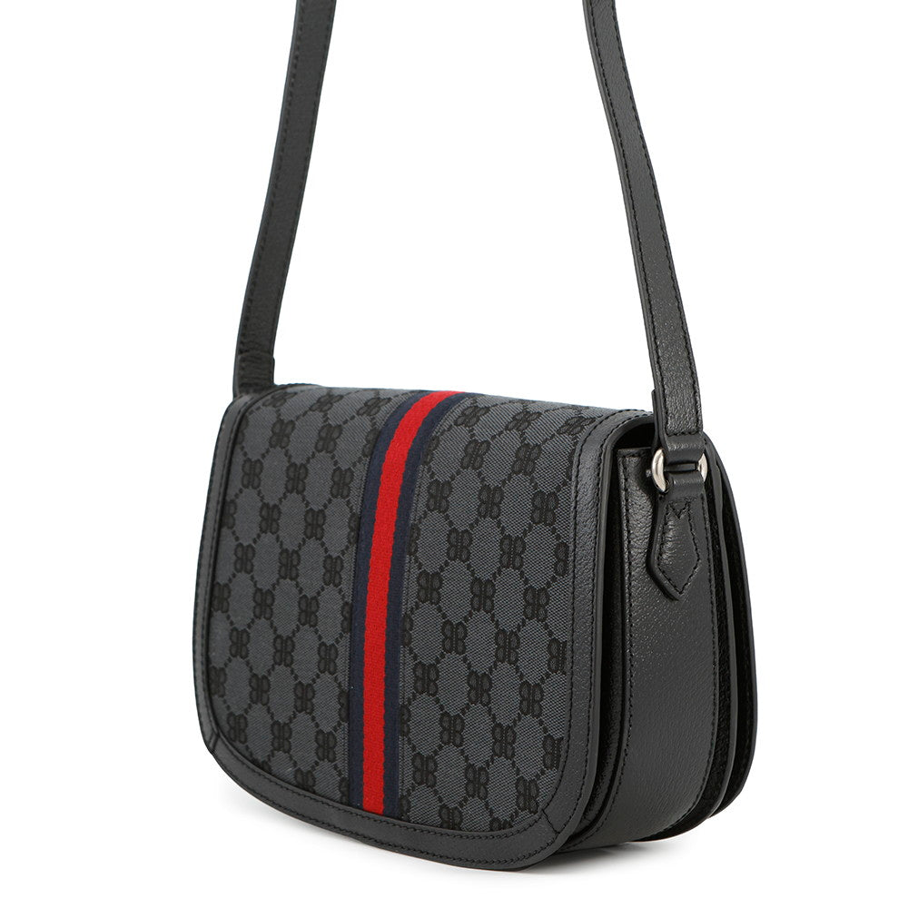 BALENCIAGA GUCCI Ã BALENCIAGA The Hacker Project Ophidia Shoulder Bag Black680121 Canvas Leather