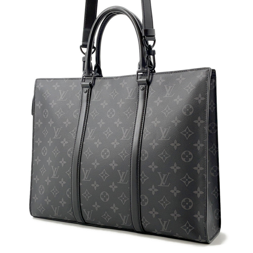 LOUIS VUITTON Sac Plat / Horizontal Zip NoirM45265 Monogram Eclipse