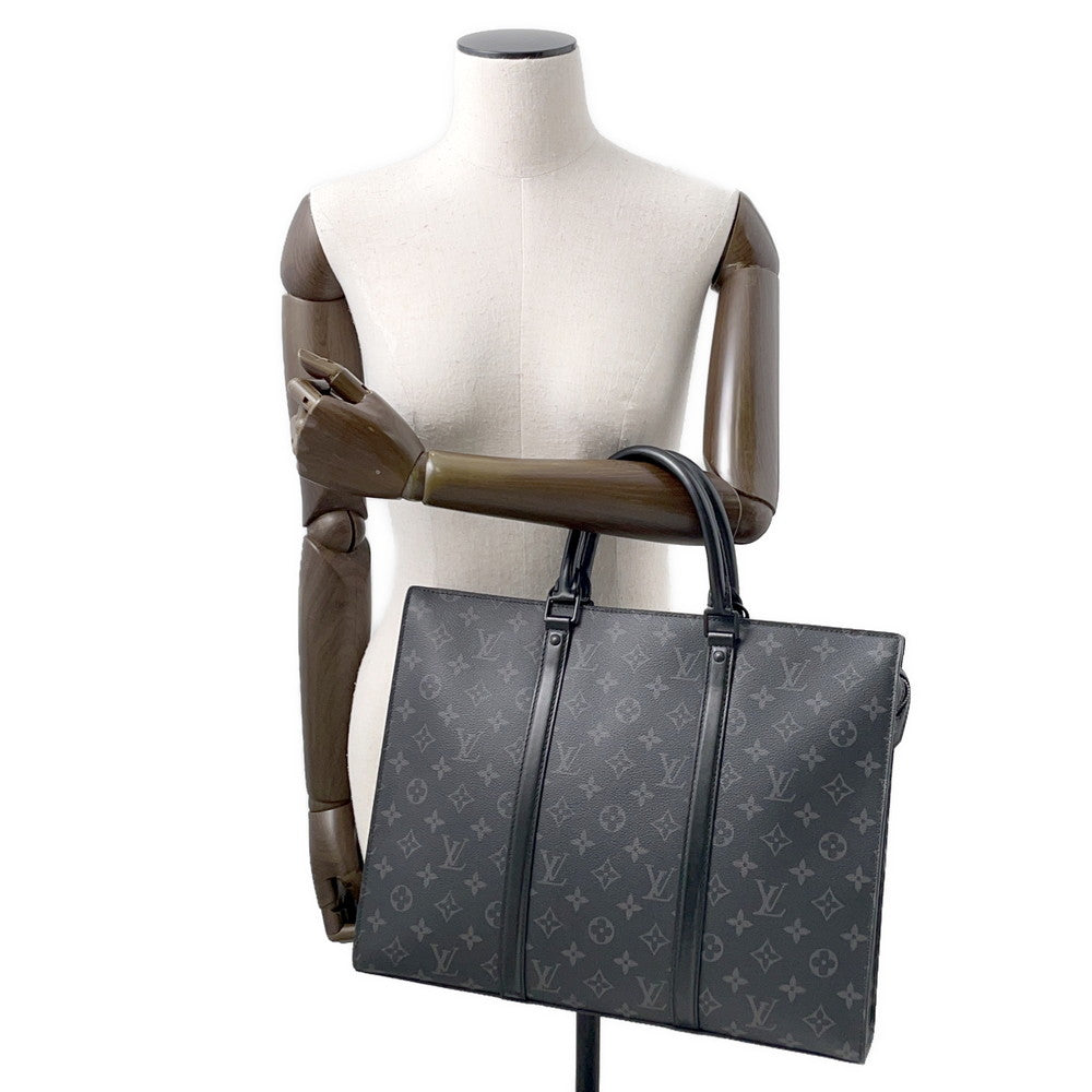 LOUIS VUITTON Sac Plat / Horizontal Zip NoirM45265 Monogram Eclipse