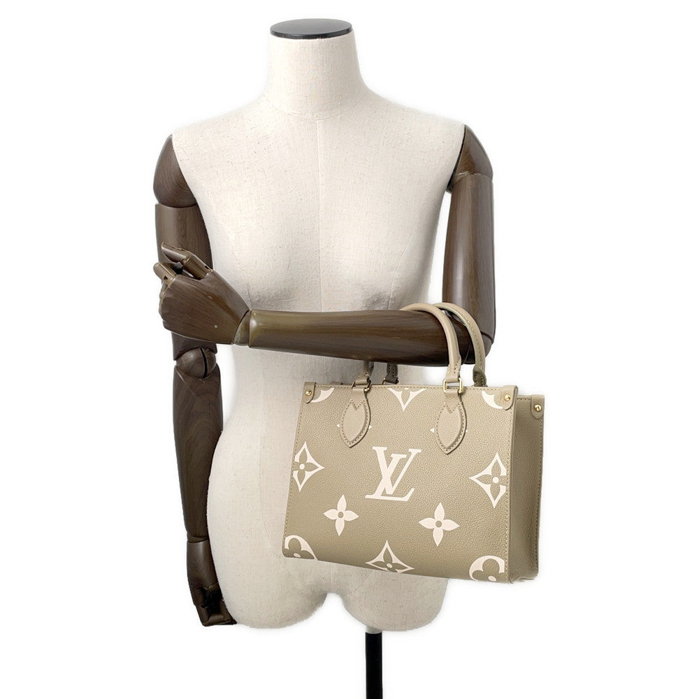 LOUIS VUITTON Onthego khaki cremeM46647 Monogram Empreinte Leather Size PM