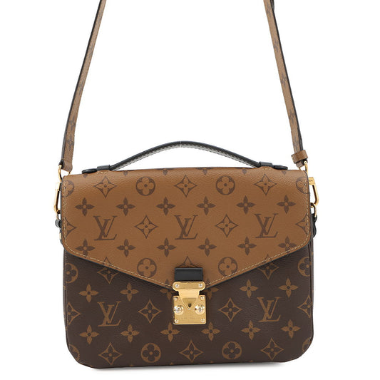 LOUIS VUITTON Pochette Metis NoirM44876 Monogram Reverse Canvas Size MM