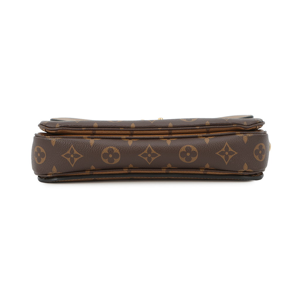 LOUIS VUITTON Pochette Metis NoirM44876 Monogram Reverse Canvas Size MM