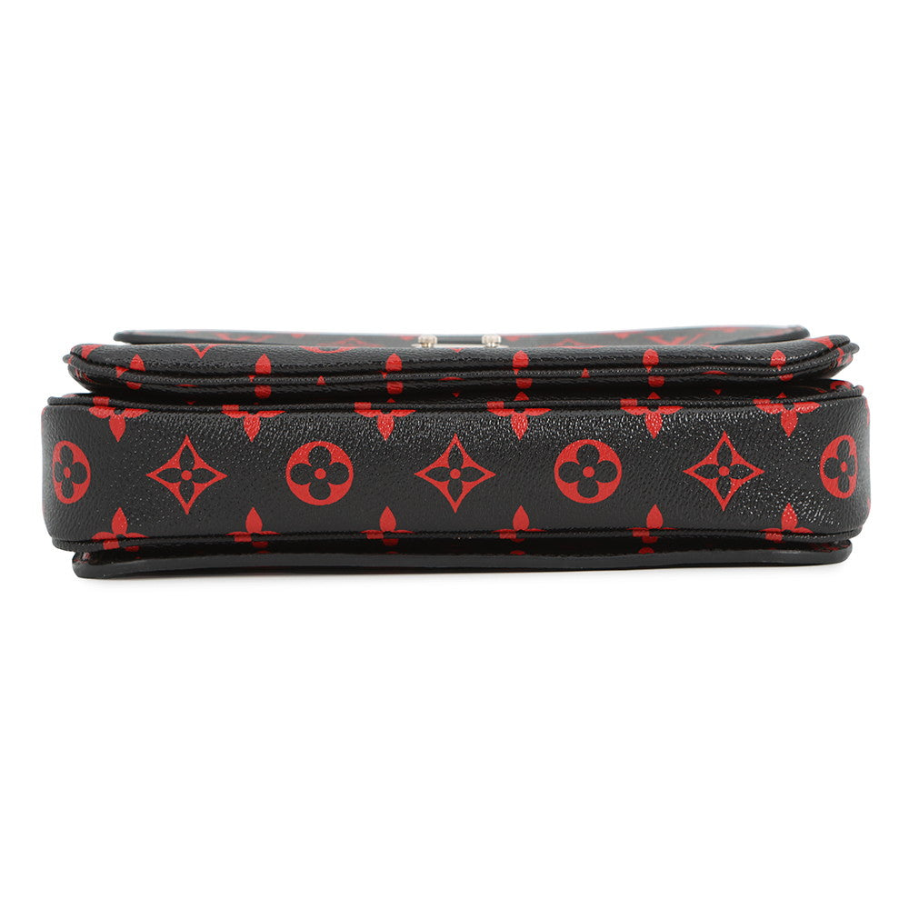 LOUIS VUITTON Pochette Metis Noir/Red/KhakiM41462 Monogram / Anfra Rouge Size MM