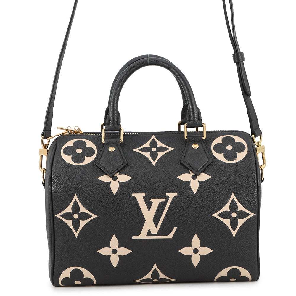 LOUIS VUITTON Speedy Bandouliere RedM58947 Bicolor Monogram Empreinte Leather Size 25