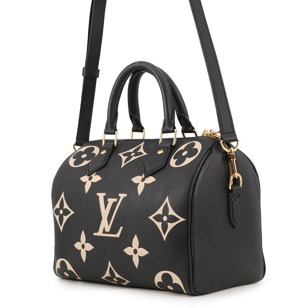 LOUIS VUITTON Speedy Bandouliere RedM58947 Bicolor Monogram Empreinte Leather Size 25