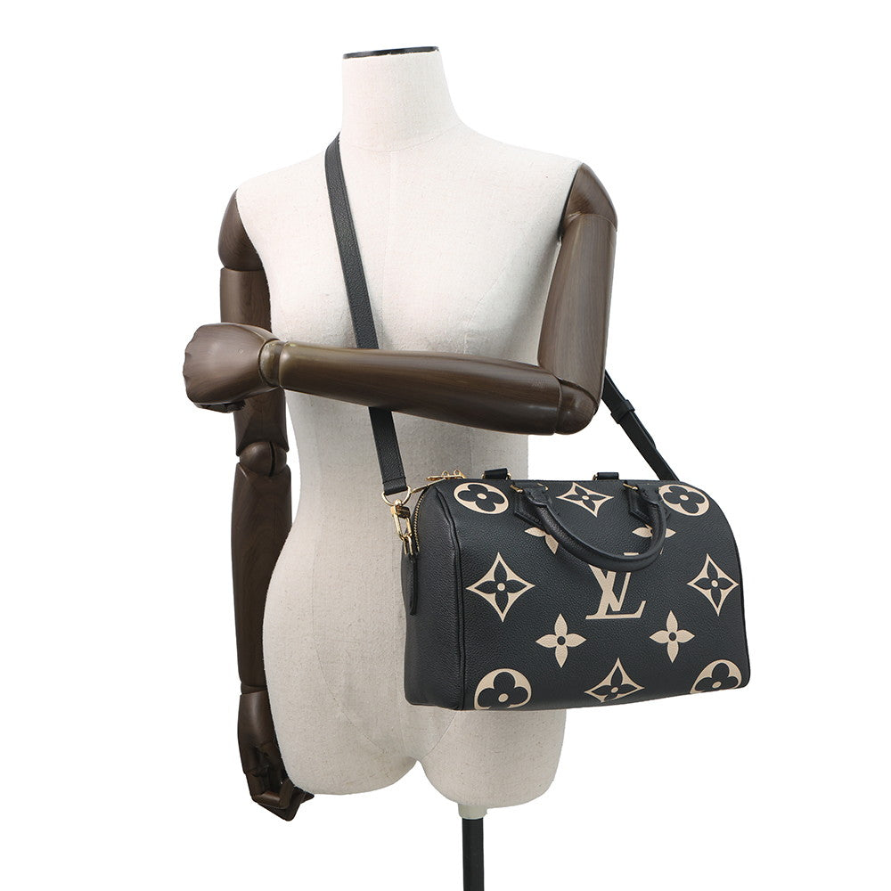 LOUIS VUITTON Speedy Bandouliere RedM58947 Bicolor Monogram Empreinte Leather Size 25