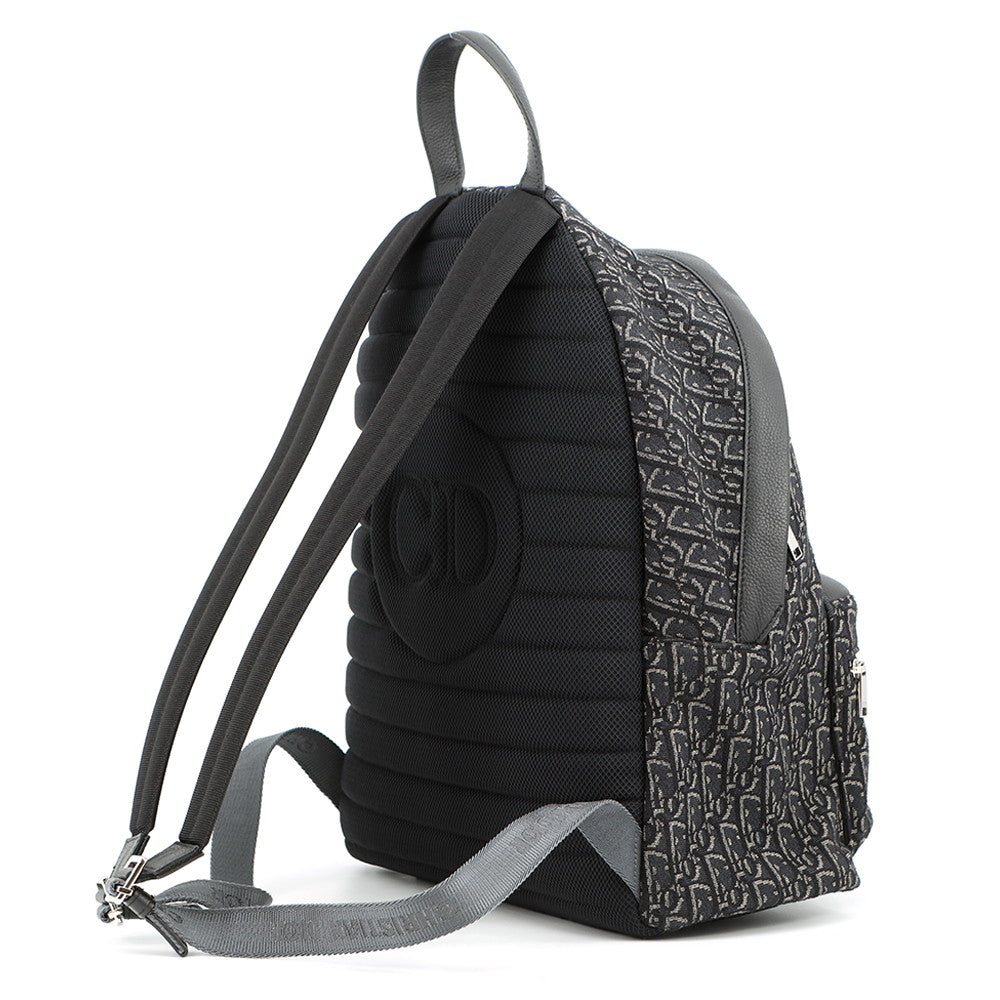 Dior Oblique Jacquard Rider Backpack Black1VOBA088YKY Canvas Leather