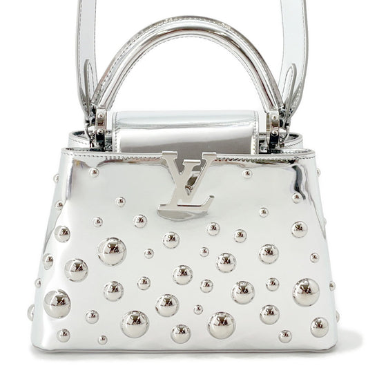 LOUIS VUITTON Capucines Metal Dots SilverM21634 Leather Size BB
