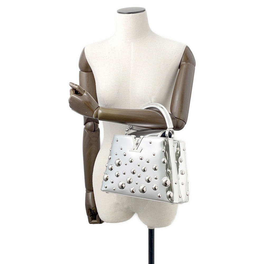 LOUIS VUITTON Capucines Metal Dots SilverM21634 Leather Size BB