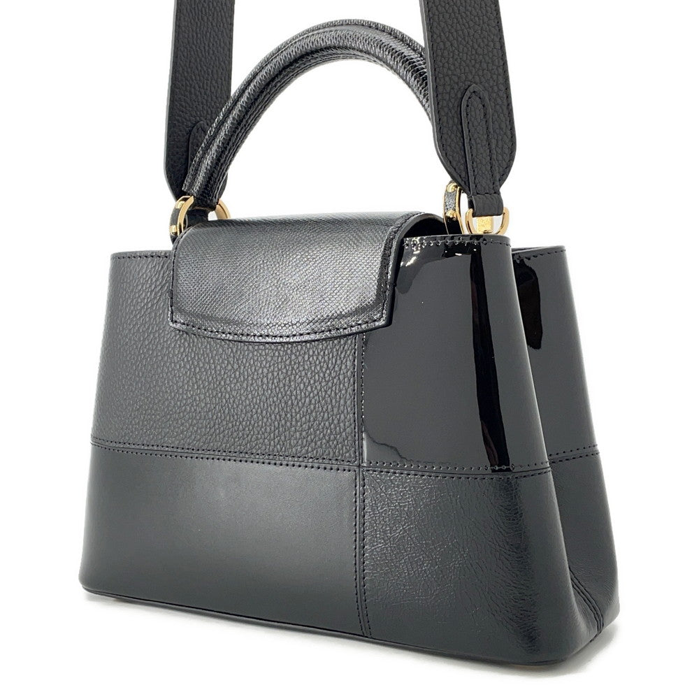 LOUIS VUITTON Capucines NoirM59269 Enamel Leather Size BB