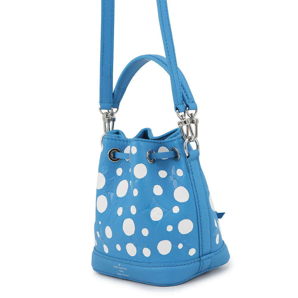 LOUIS VUITTON LV × YK Nano Noe Blue/WhiteM81985 Monogram Empreinte Leather Infinity Dot