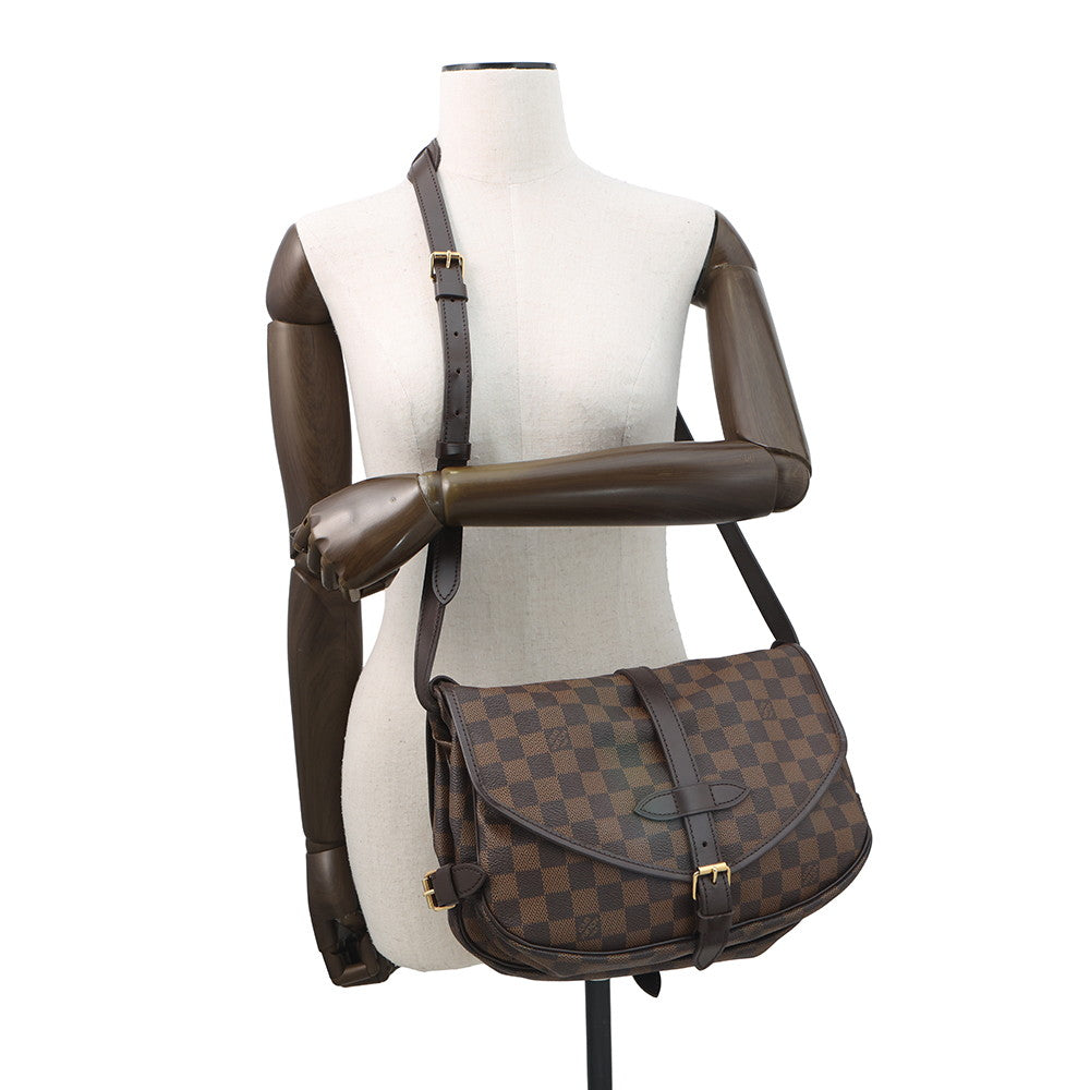 LOUIS VUITTON Saumur RedN48081 Damier Ebene Canvas Size 30