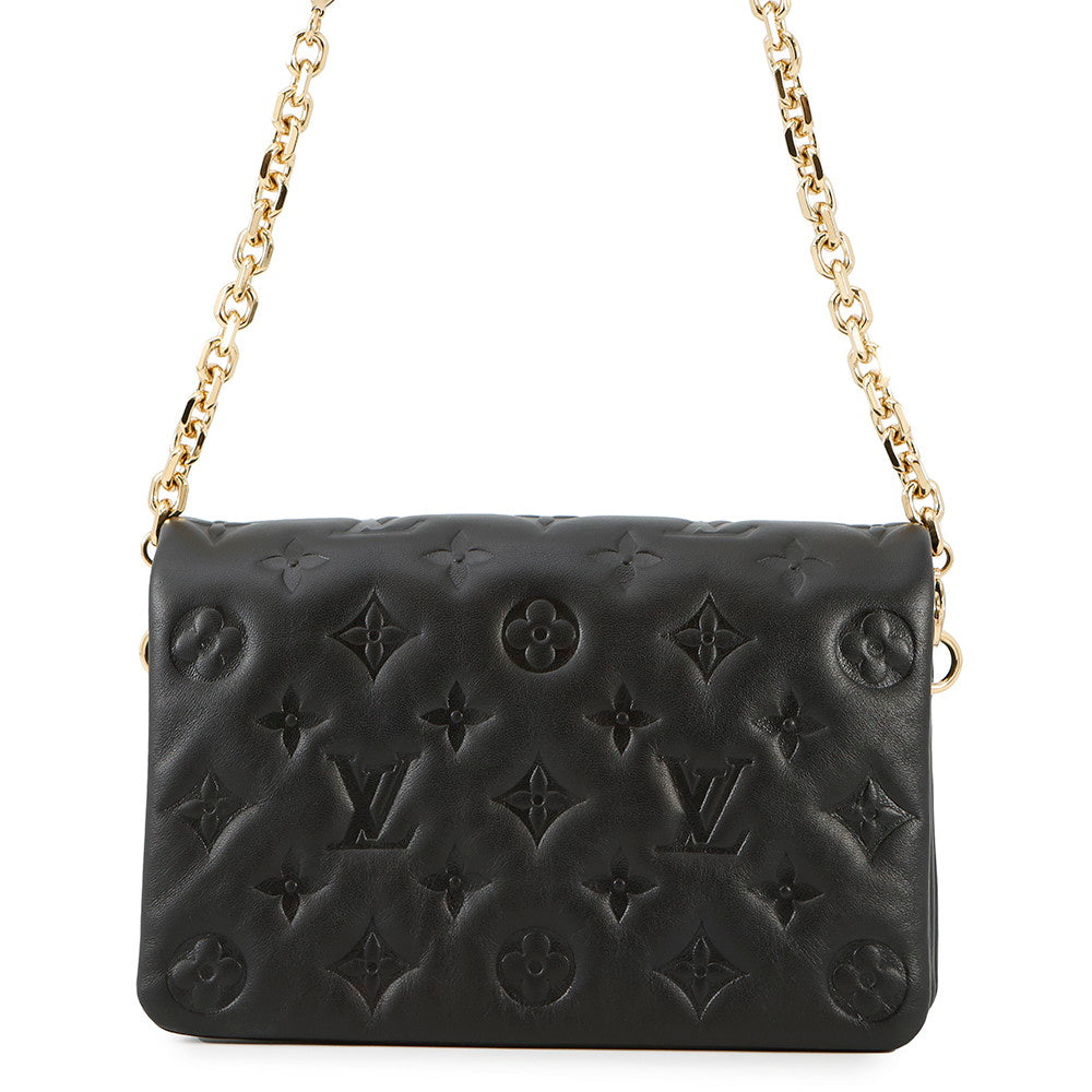 LOUIS VUITTON PochetteCoussin NoirM82116 Lambskin Monogram?Pattern