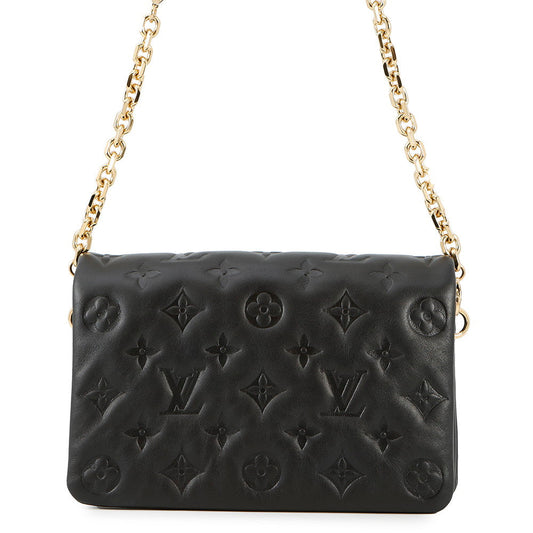 LOUIS VUITTON PochetteCoussin NoirM82116 Lambskin Monogram?Pattern