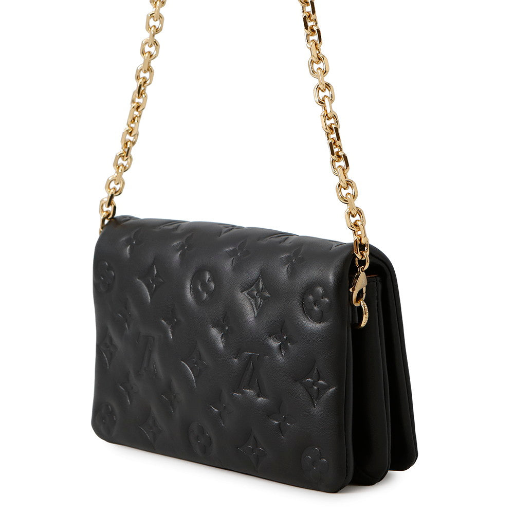 LOUIS VUITTON PochetteCoussin NoirM82116 Lambskin Monogram?Pattern