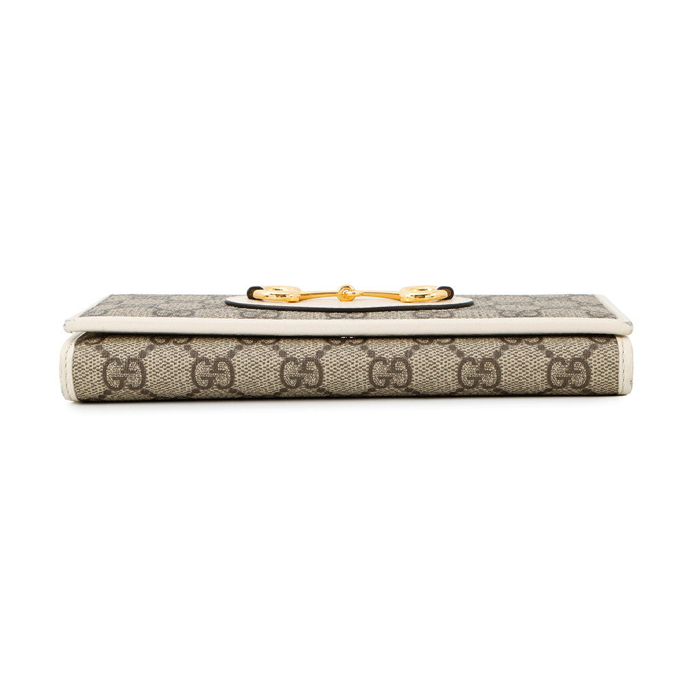 GUCCI Horsebit 1955 Chain Wallet Beige/White621888 PVC/Leather