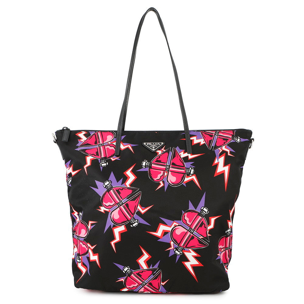 PRADA Franken 2-way tote bag Black/Pink1BG189 Nylon