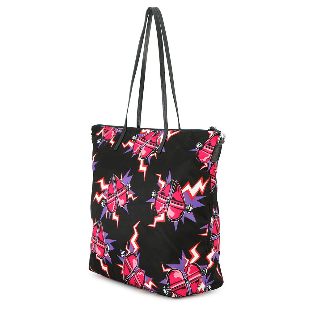 PRADA Franken 2-way tote bag Black/Pink1BG189 Nylon