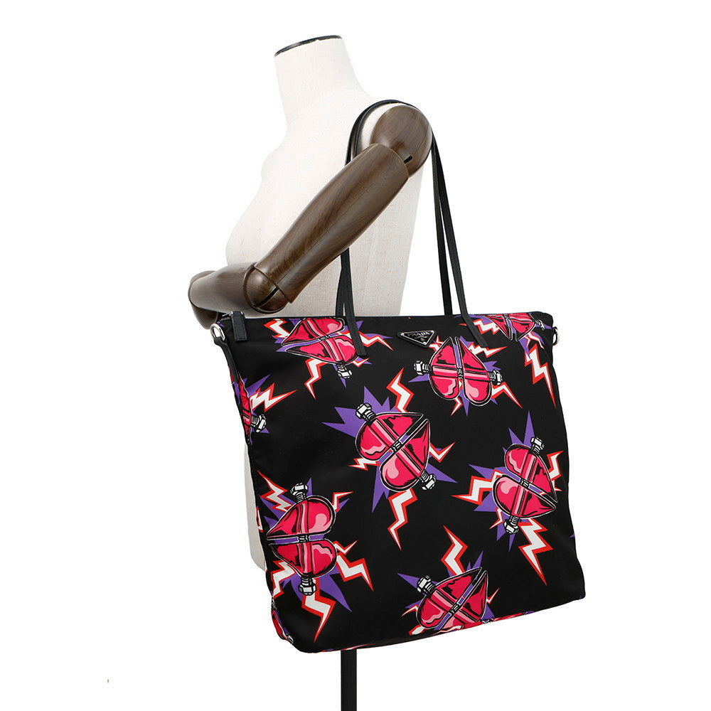 PRADA Franken 2-way tote bag Black/Pink1BG189 Nylon