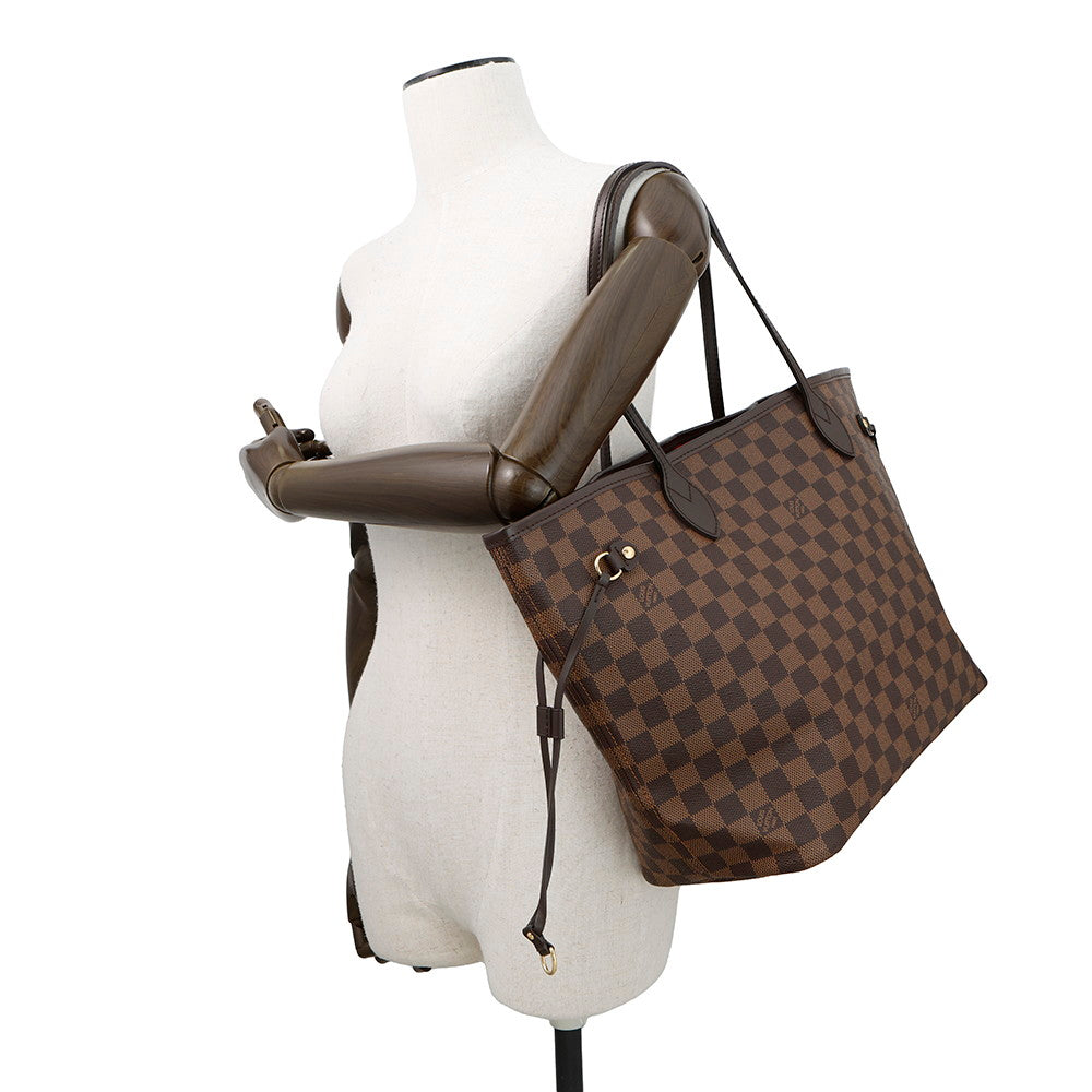 LOUIS VUITTON Neverfull CeriseN40599 Damier Ebene Canvas Size MM