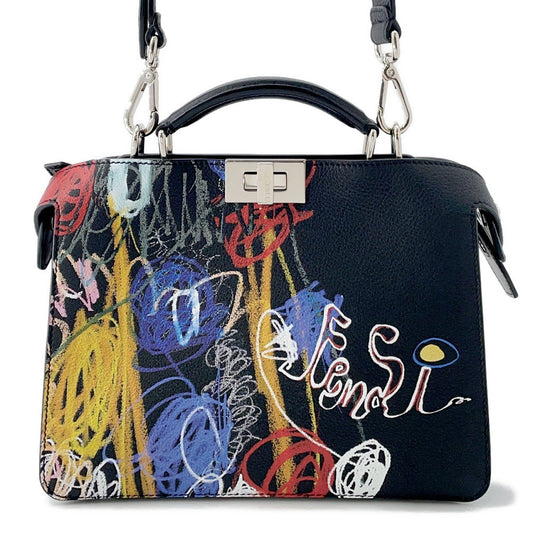 FENDI Peekaboo Icy You Black/Multicolor7VA530 Leather Size Mini