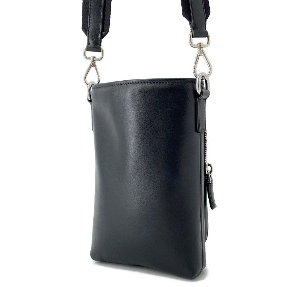 PRADA Smartphone case Black2ZH155 Calf Leather Nylon