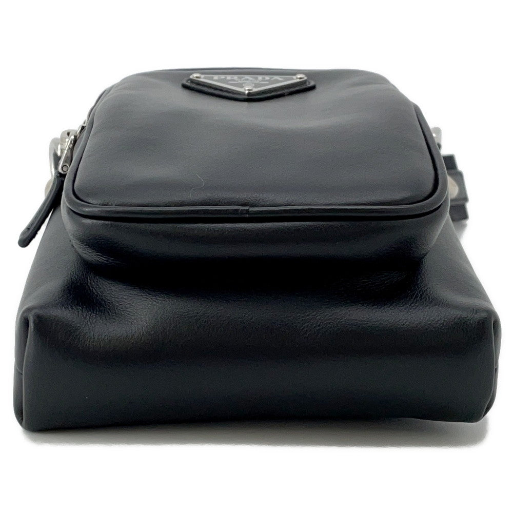 PRADA Smartphone case Black2ZH155 Calf Leather Nylon