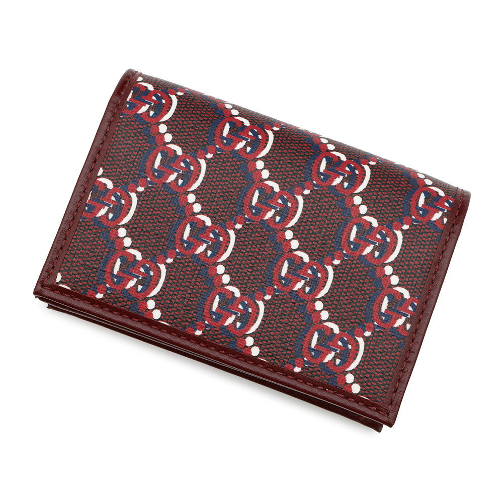 GUCCI GG Shadow Card Case Red795044 PVCCanvas/Leather