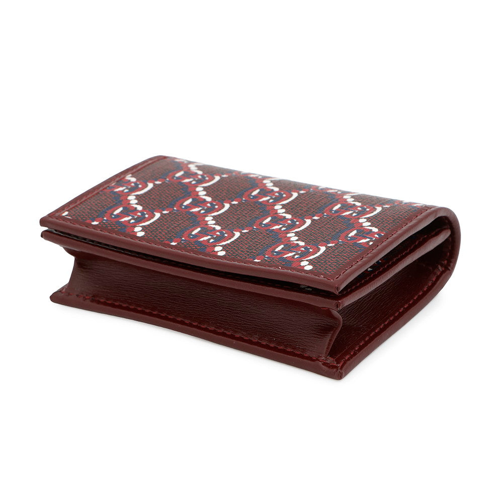 GUCCI GG Shadow Card Case Red795044 PVCCanvas/Leather