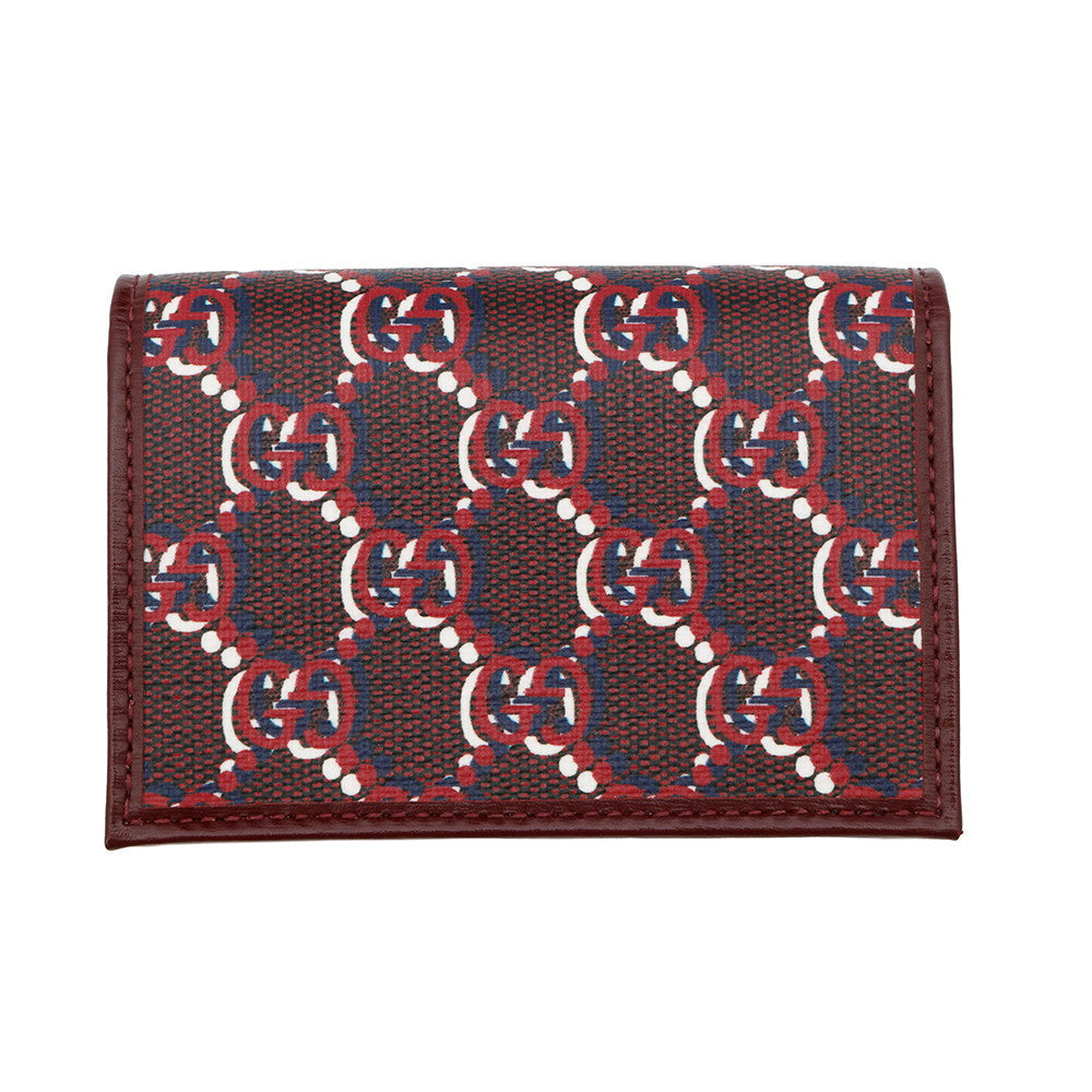 GUCCI GG Shadow Card Case Red795044 PVCCanvas/Leather