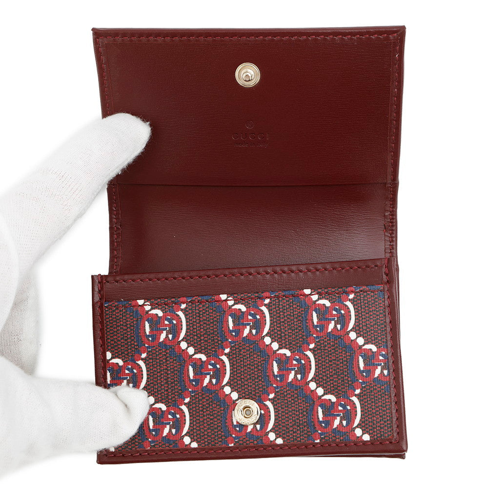 GUCCI GG Shadow Card Case Red795044 PVCCanvas/Leather