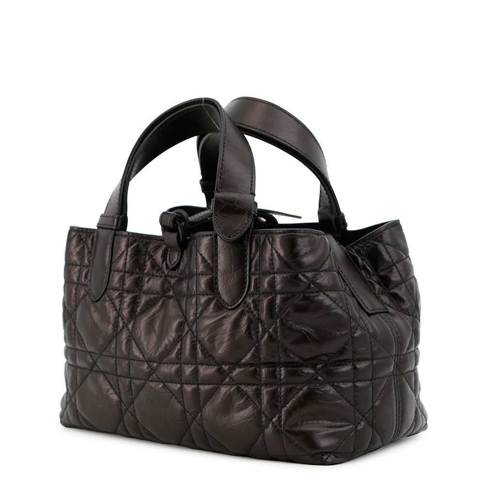 Dior To Jules Macrocannage BlackM2822SNIO Crinkled Calf Leather Size Small