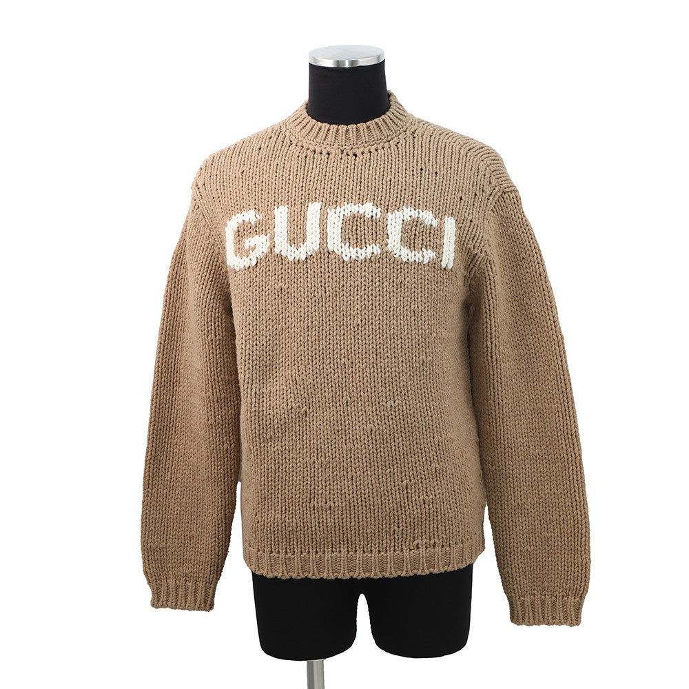 GUCCI Logo sweateater Size XS Camel761539 Wool 100%