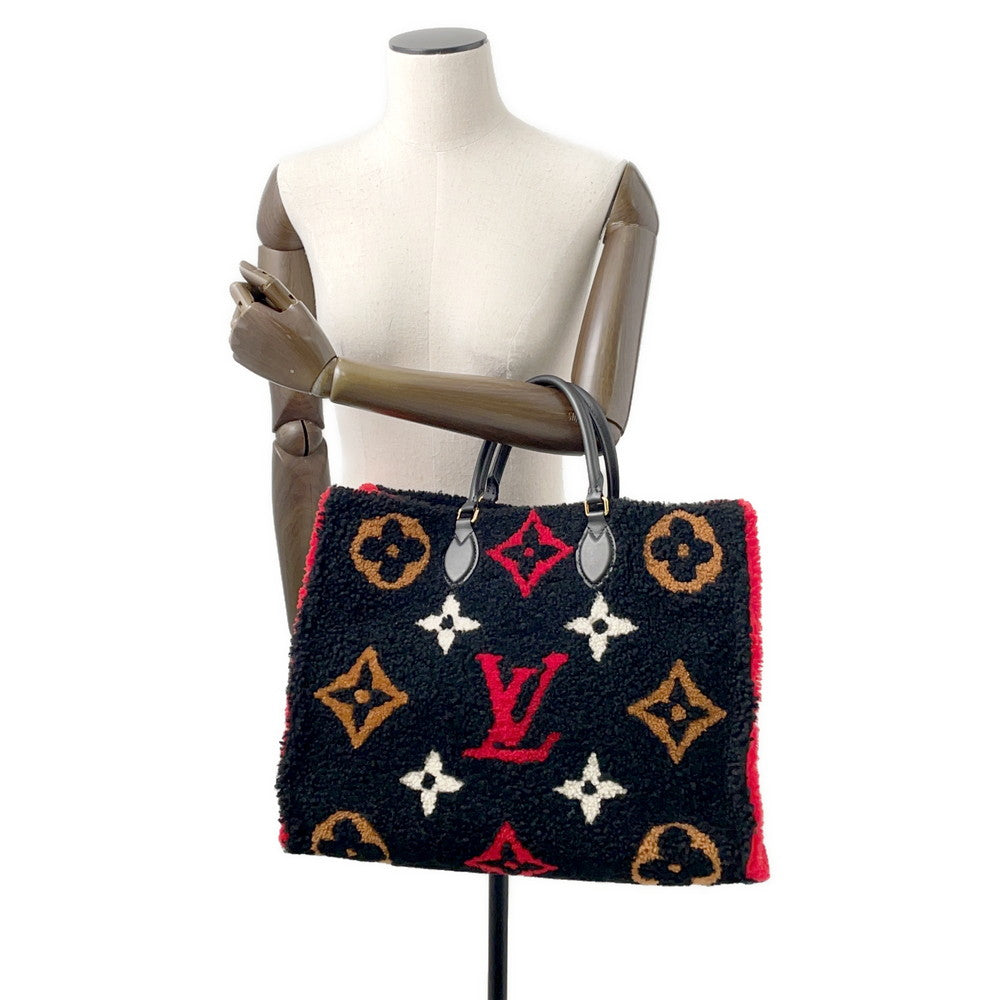 LOUIS VUITTON Onthego Noir/RedM55421 Monogram / Teddy Size GM