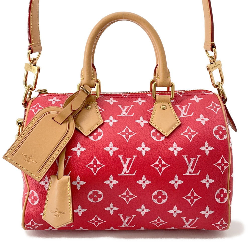 LOUIS VUITTON Speedy P9 Bandouliere RedM24425 Calf Leather Monogram Size 25