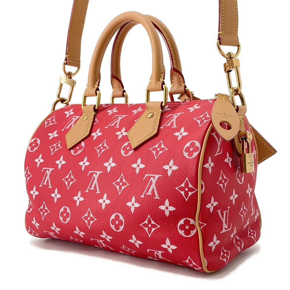 LOUIS VUITTON Speedy P9 Bandouliere RedM24425 Calf Leather Monogram Size 25