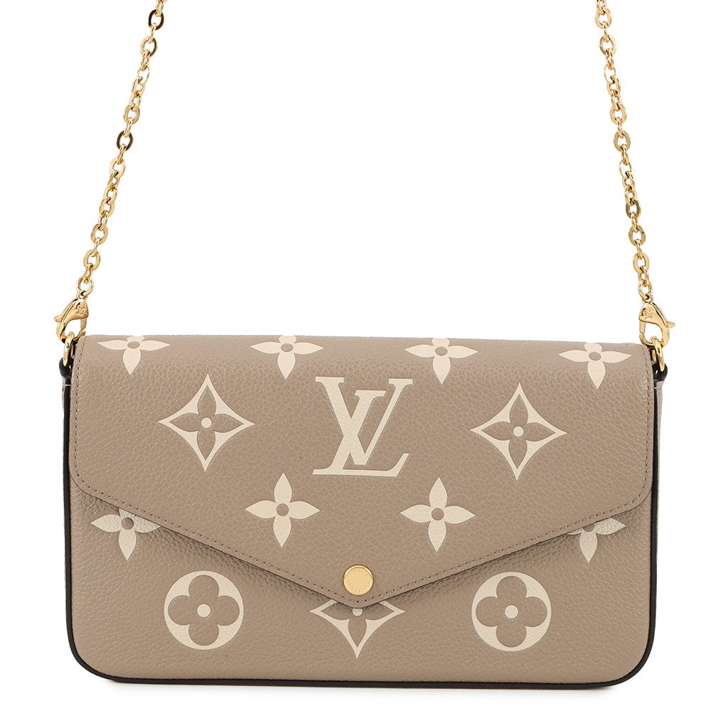 LOUIS VUITTON Felicie Pochette Tourterelle/ClaimM82610 Monogram Empreinte Leather