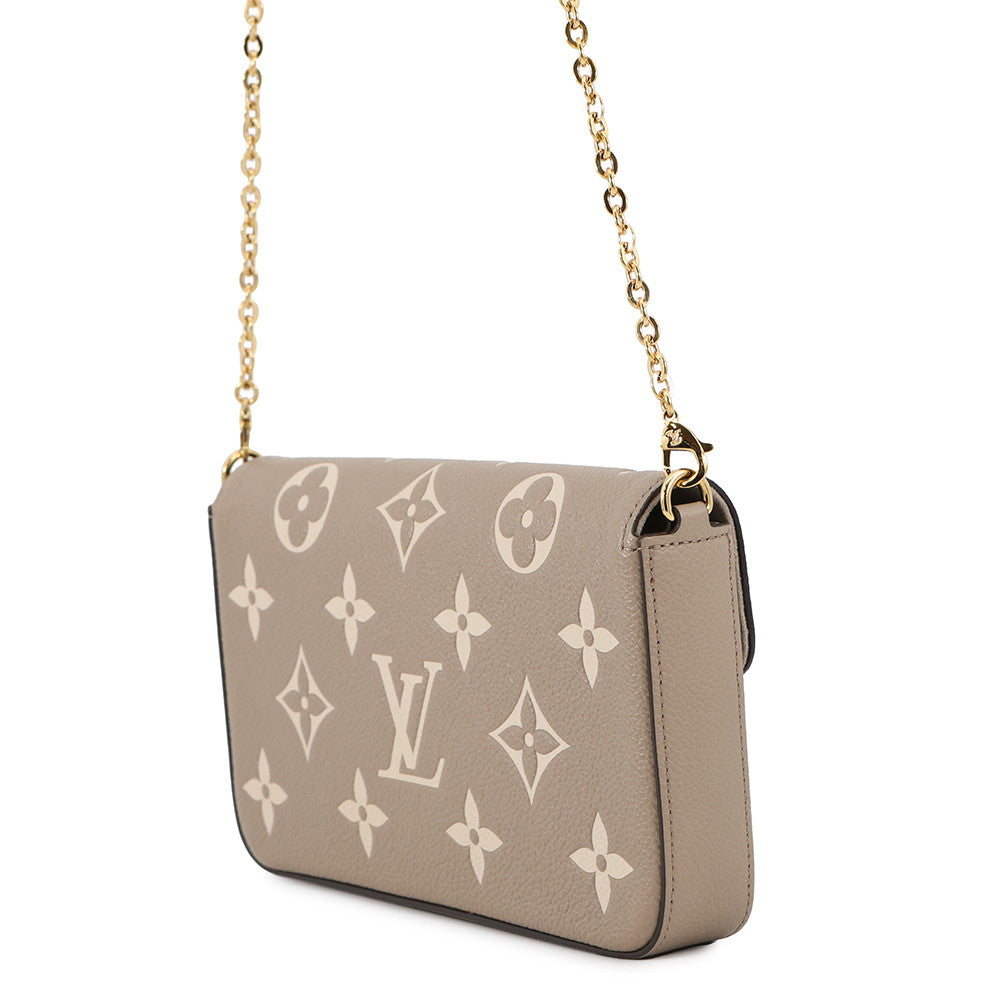 LOUIS VUITTON Felicie Pochette Tourterelle/ClaimM82610 Monogram Empreinte Leather