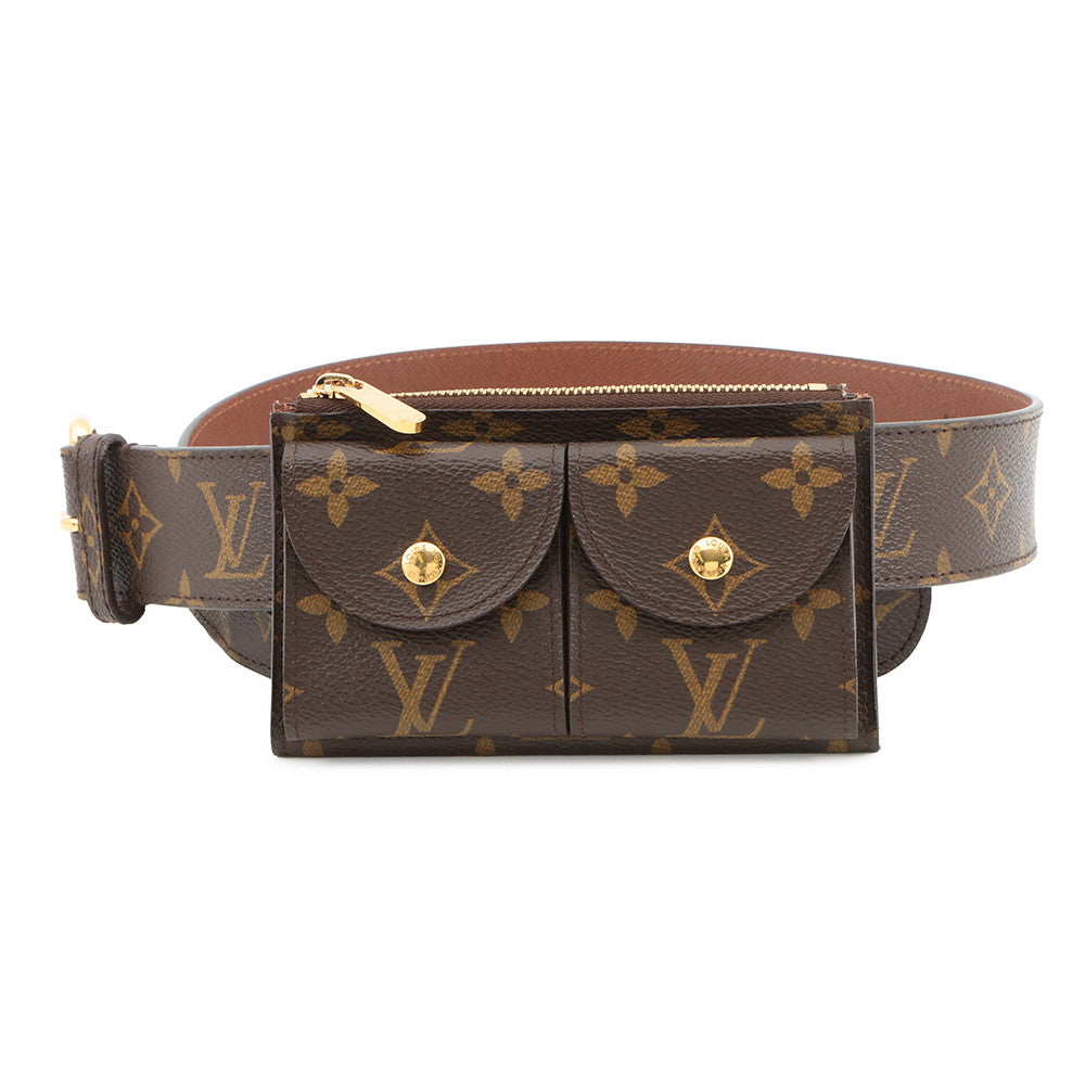 LOUIS VUITTON Belt/Pochette Duo BrownM9836 Monogram Size 80