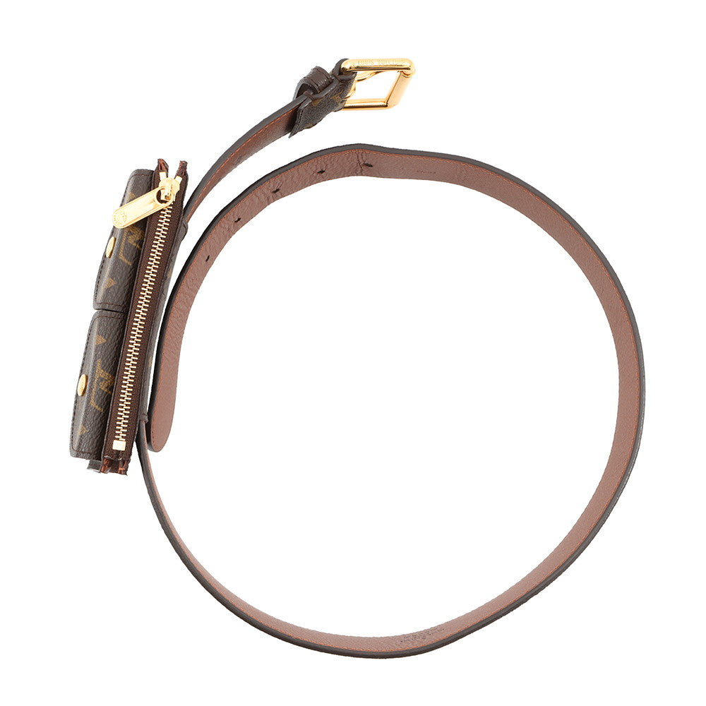 LOUIS VUITTON Belt/Pochette Duo BrownM9836 Monogram Size 80