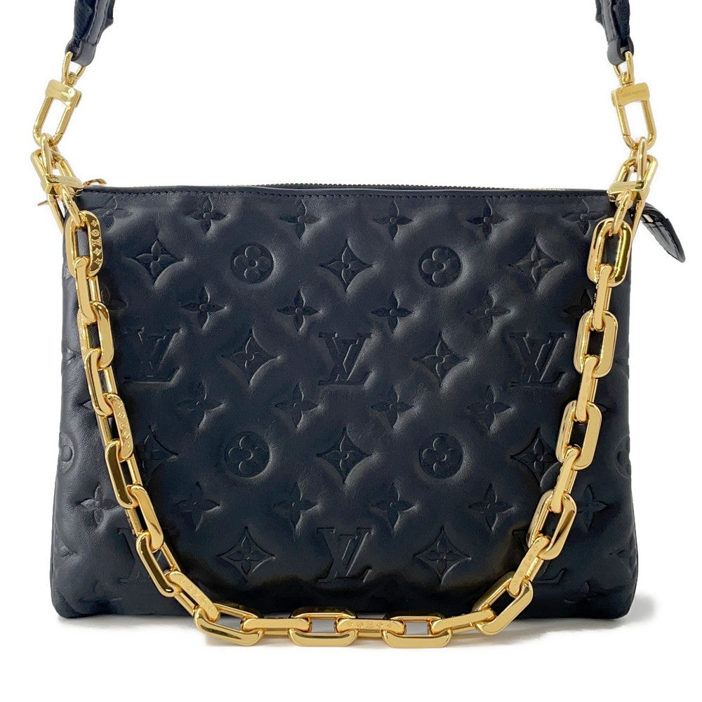 LOUIS VUITTON Coussin BlackM57790 Monogram?Pattern Lambskin Size PM
