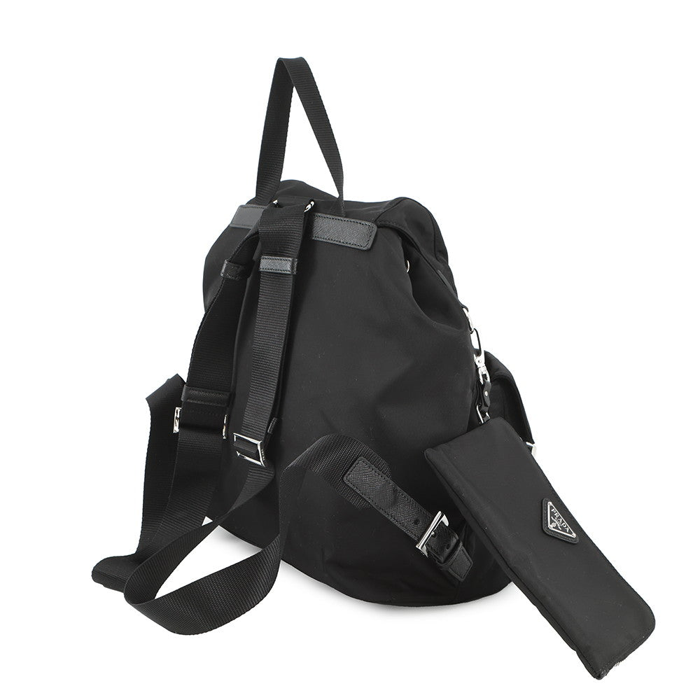 PRADA Medium Re-Nylon Backpack with Pouch Black1BZ811 Nylon Size Medium