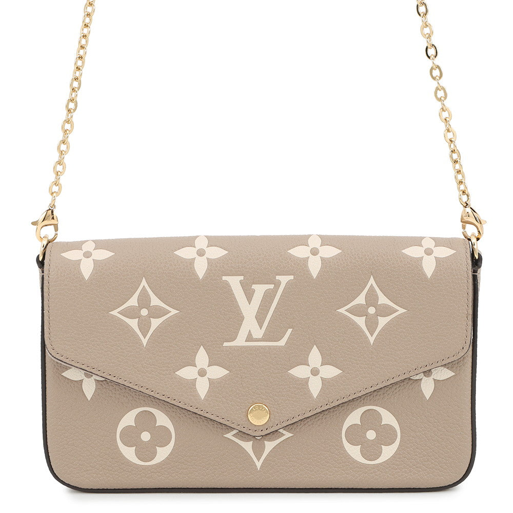 LOUIS VUITTON Felicie Pochette Tourterelle/ClaimM82610 Monogram Empreinte Leather