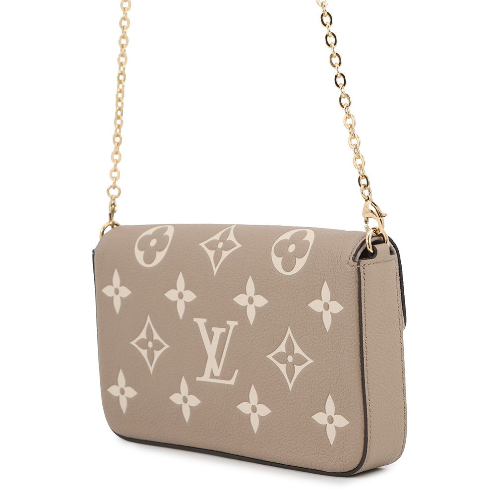 LOUIS VUITTON Felicie Pochette Tourterelle/ClaimM82610 Monogram Empreinte Leather