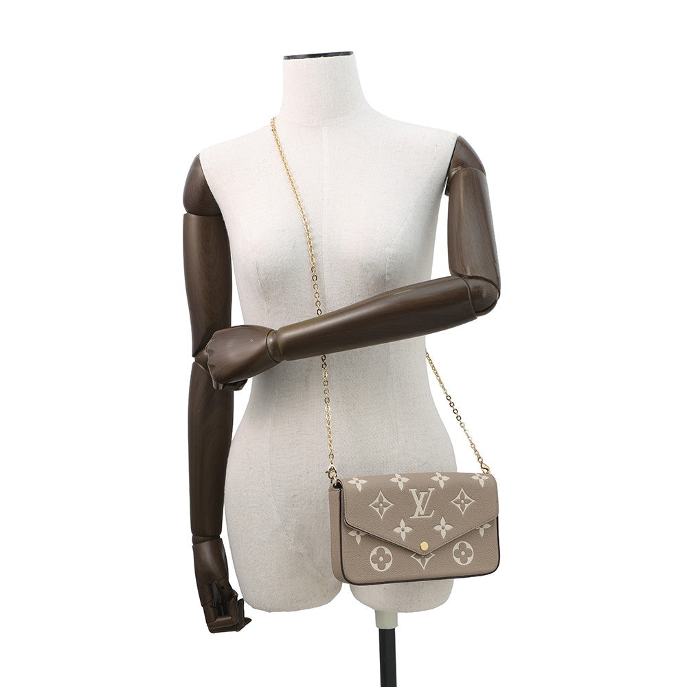 LOUIS VUITTON Felicie Pochette Tourterelle/ClaimM82610 Monogram Empreinte Leather