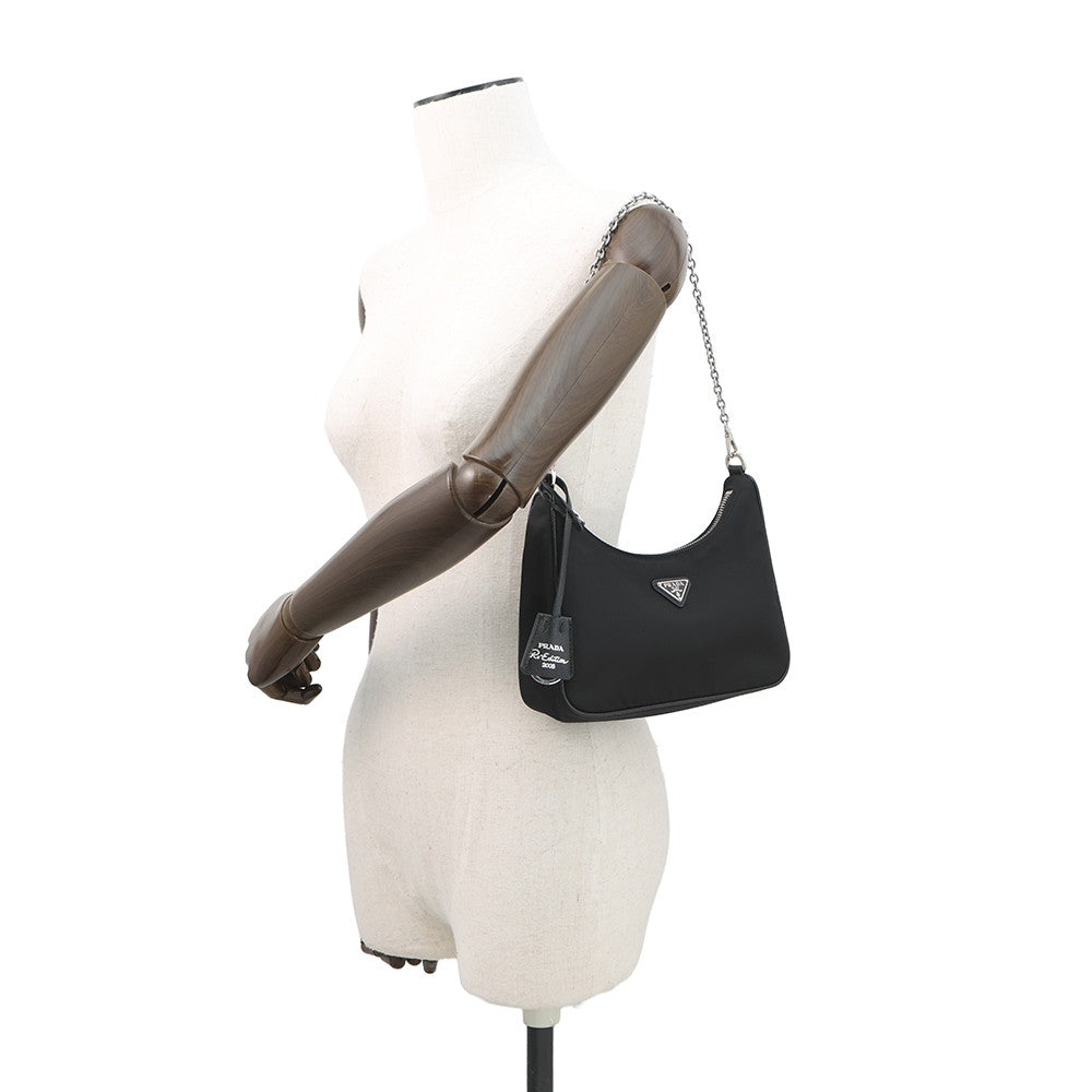 PRADA Re-Edition 2005 Re-Nylon Shoulder Bag Black1BH204 Nylon Leather