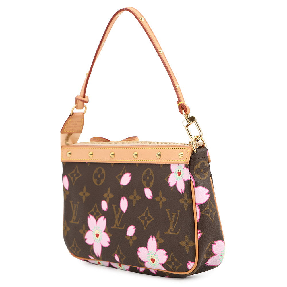 LOUIS VUITTON Pochette Accessoires Brown/PinkM92006 Monogram Cherry Blossom