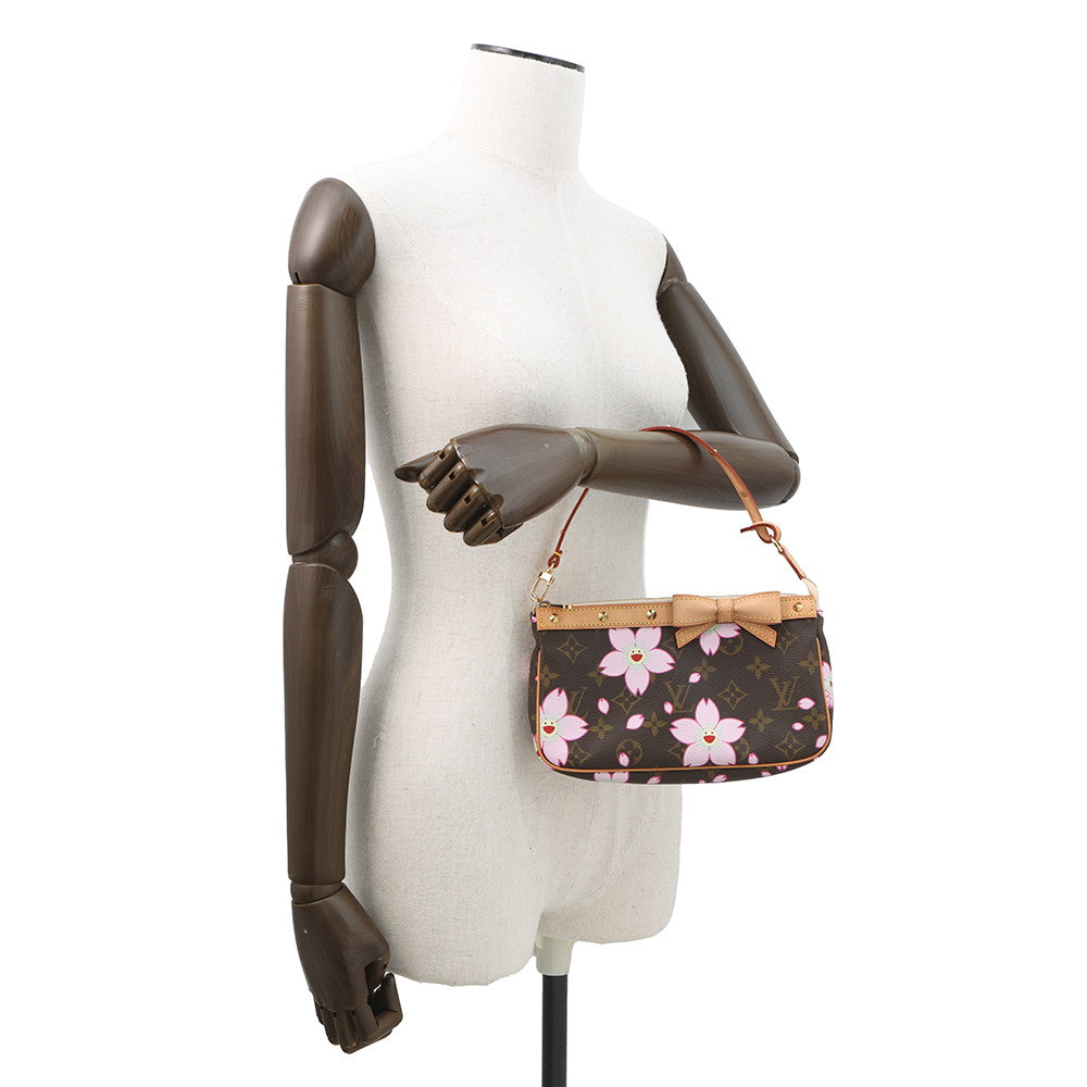 LOUIS VUITTON Pochette Accessoires Brown/PinkM92006 Monogram Cherry Blossom