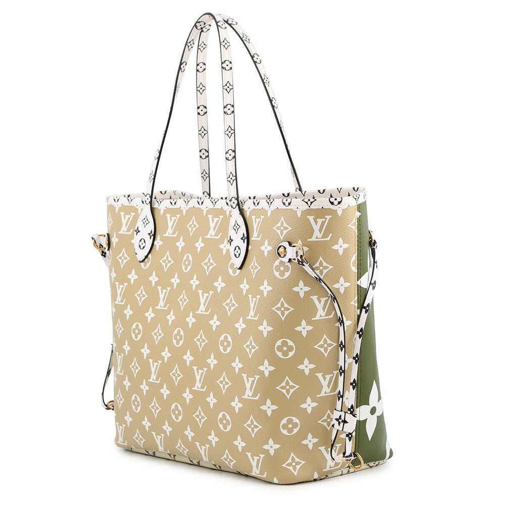LOUIS VUITTON Neverfull Khaki/Beige/WhiteM44568 Monogram Monogram Giant Size MM