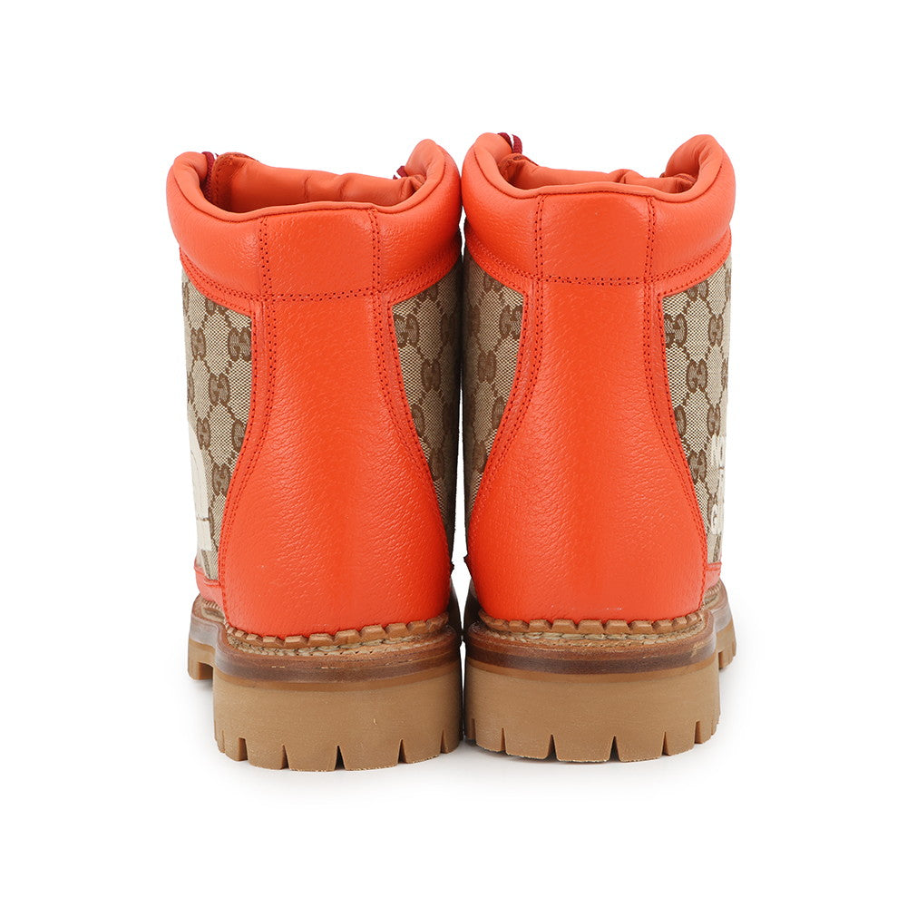 GUCCI The North Face collaboration trekking boots Orange/Beige679914 GG Canvas Leather Size 10
